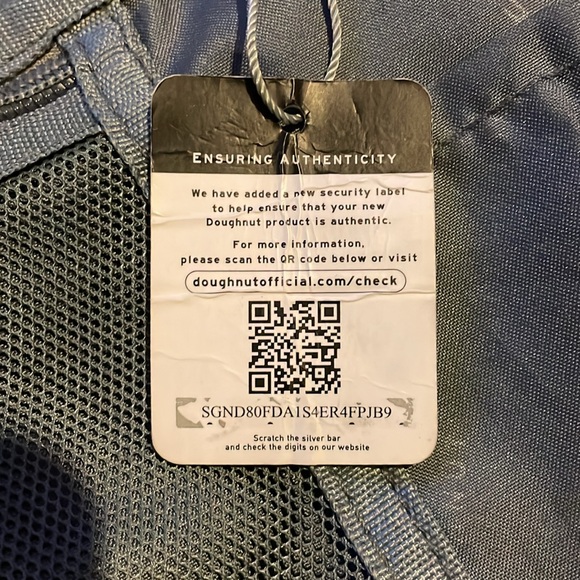 Doughnut Brand 14 inch Backpack, Blue & Purple with Tan Leather Straps - Picture 3 of 16